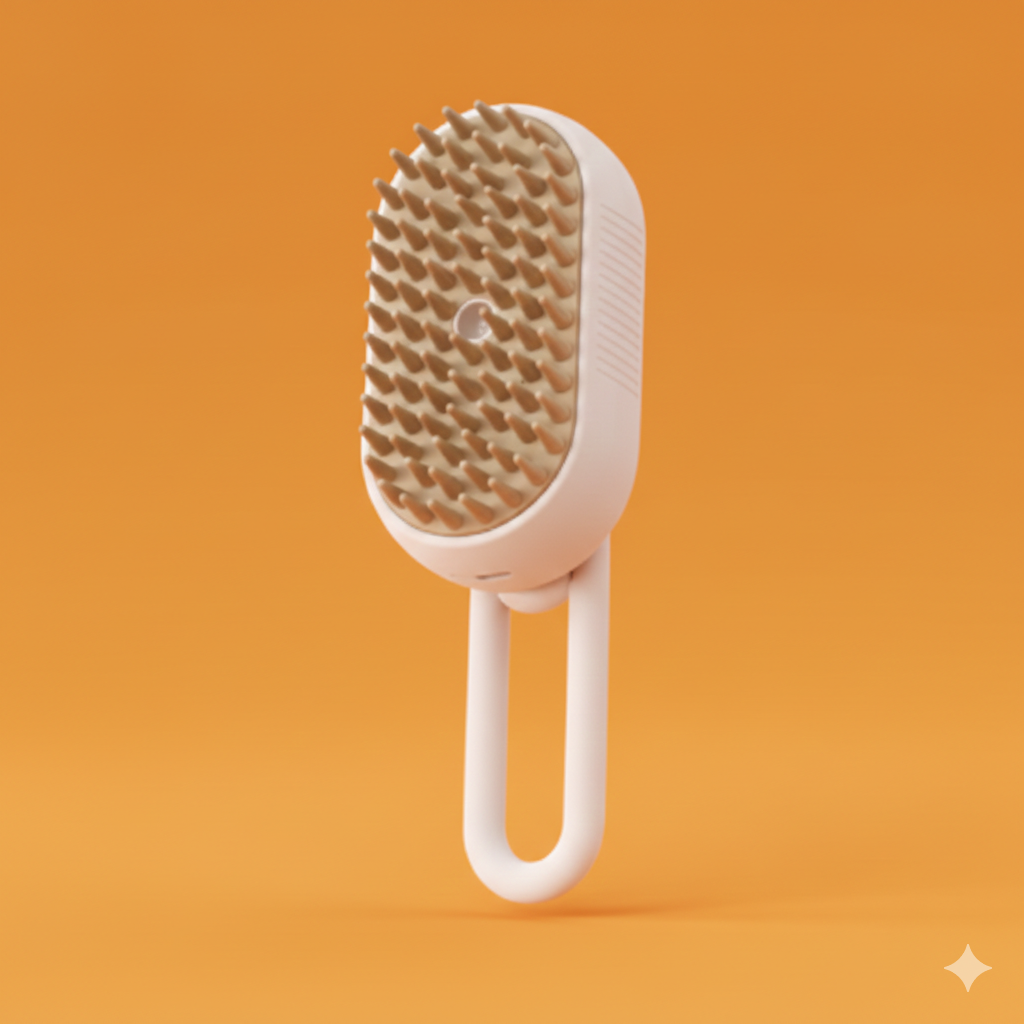 Cepillo para mascotas a vapor - suaviza y proteje el pelaje de peludo-3n1
